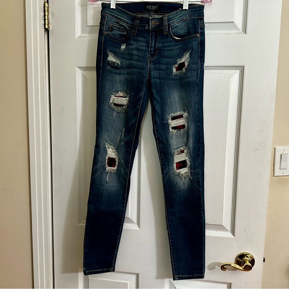 Judy Blue Skinny Jeans Blue Distressed Modern